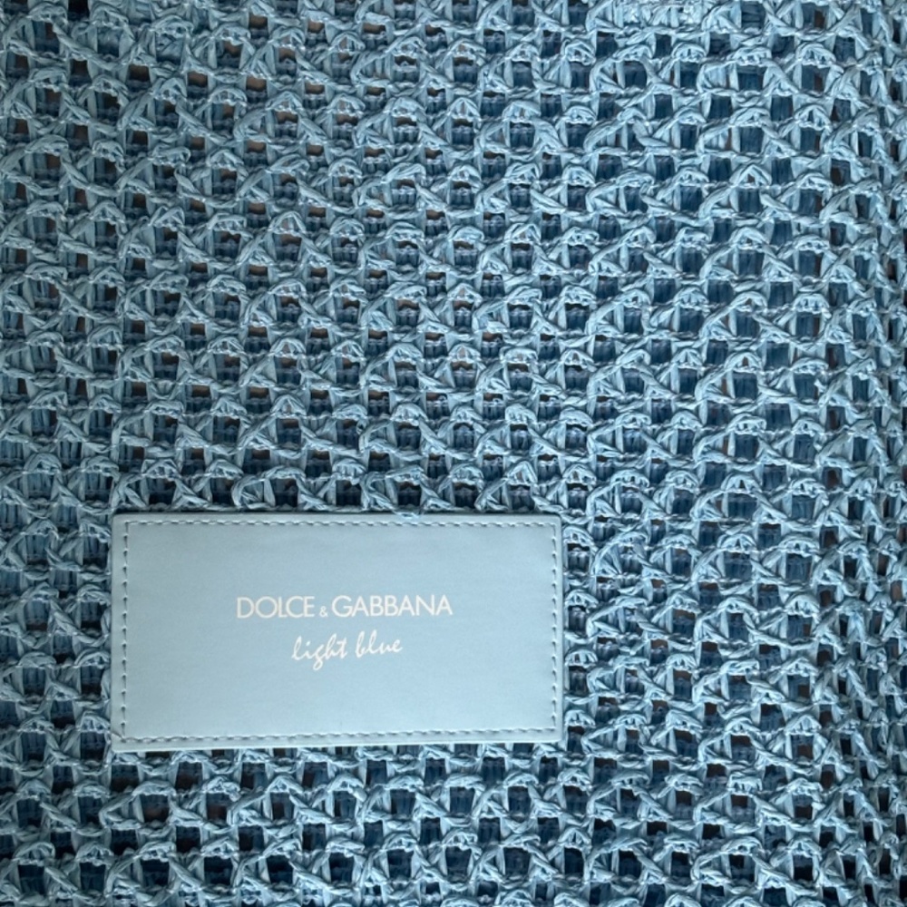 New Dolce & Gabbana Light Blue Straw Light Tote Bag - Picture 3 of 4
